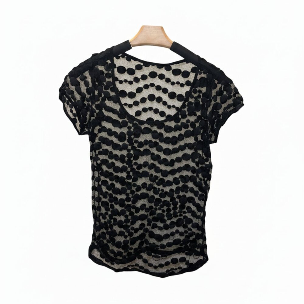 The Limited 1990s/Y2K Sheer Black Polka Dot Top